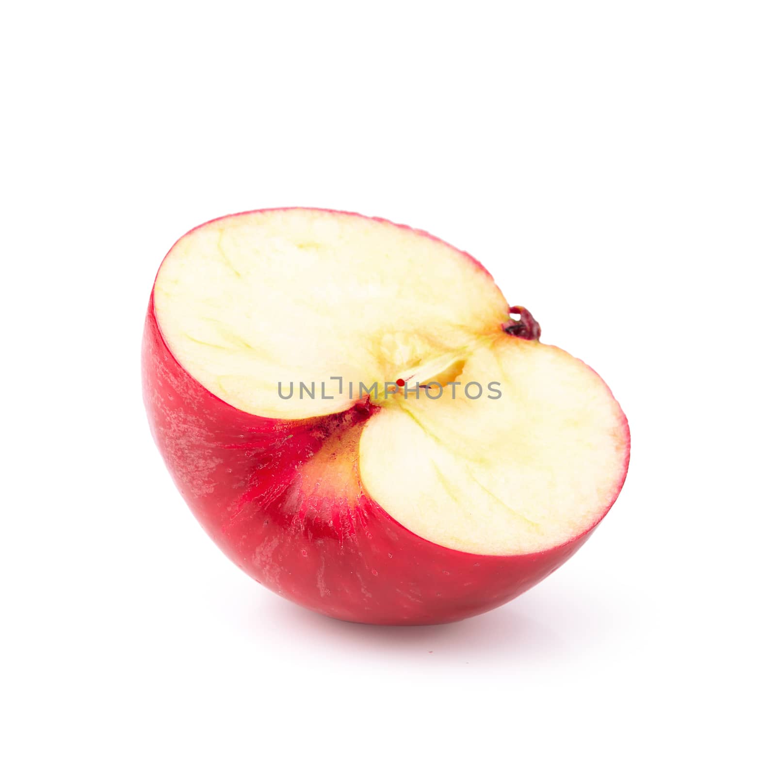 Red apple whole pieces isolated over white background.