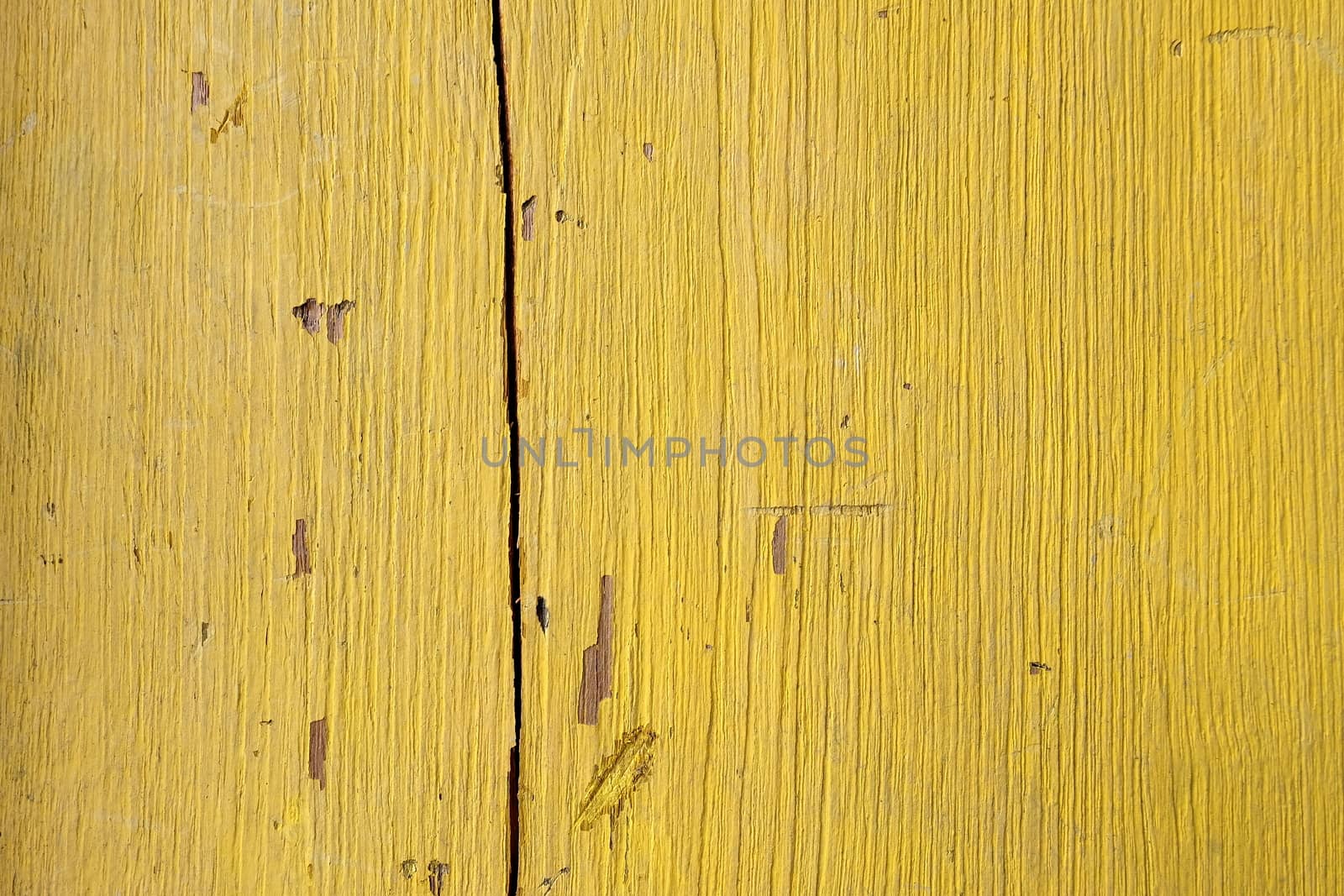 Broken Yellow Paint Wood Board Background.