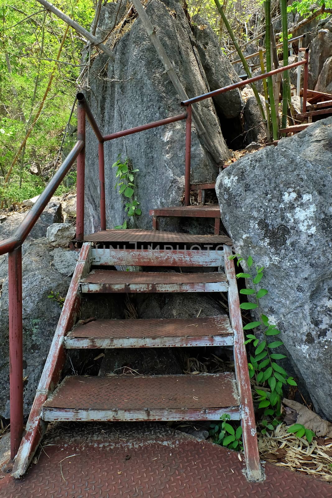 Metal Path Way in Mountain.