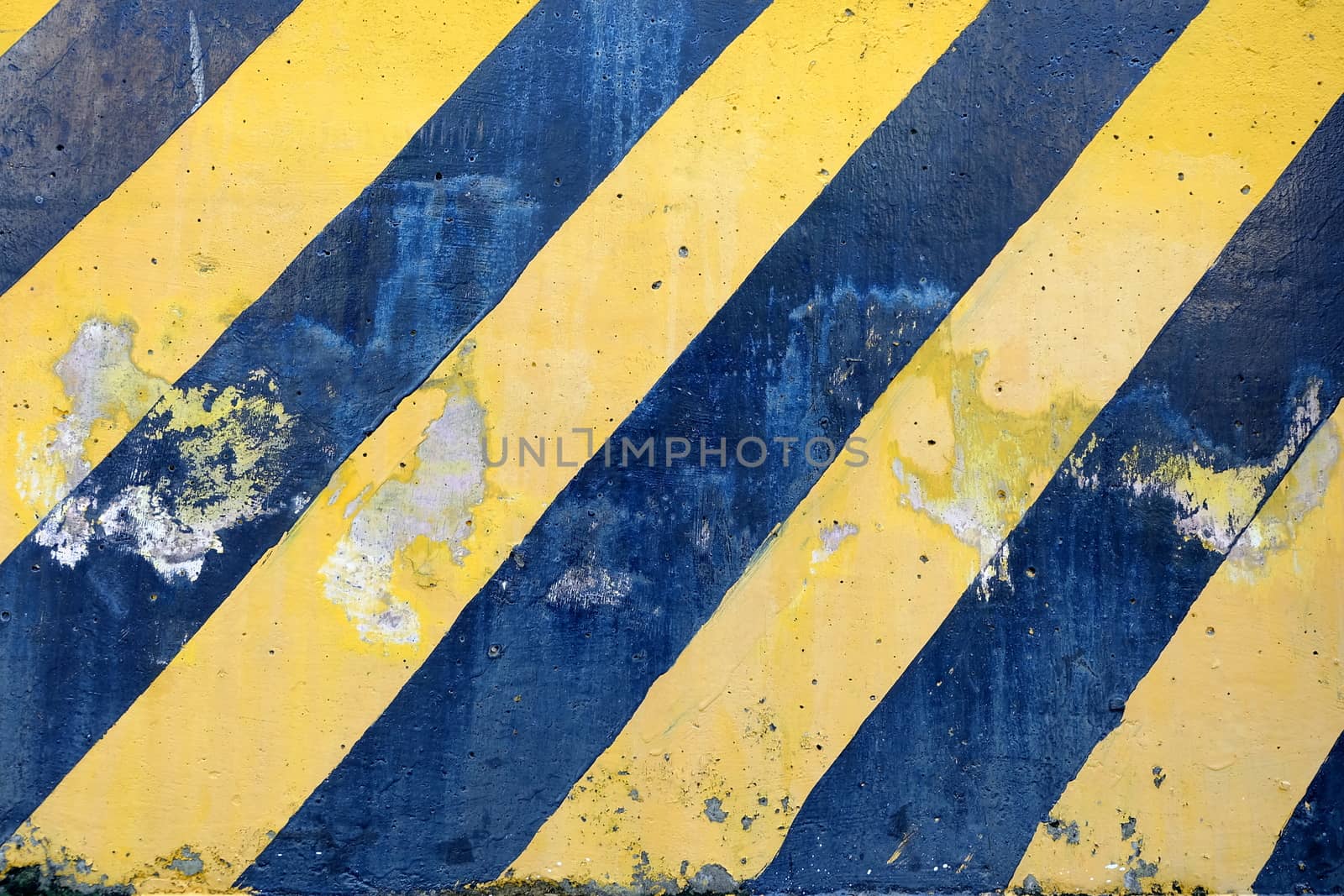 Old Black and Yellow Striped Caution Sign. by mesamong