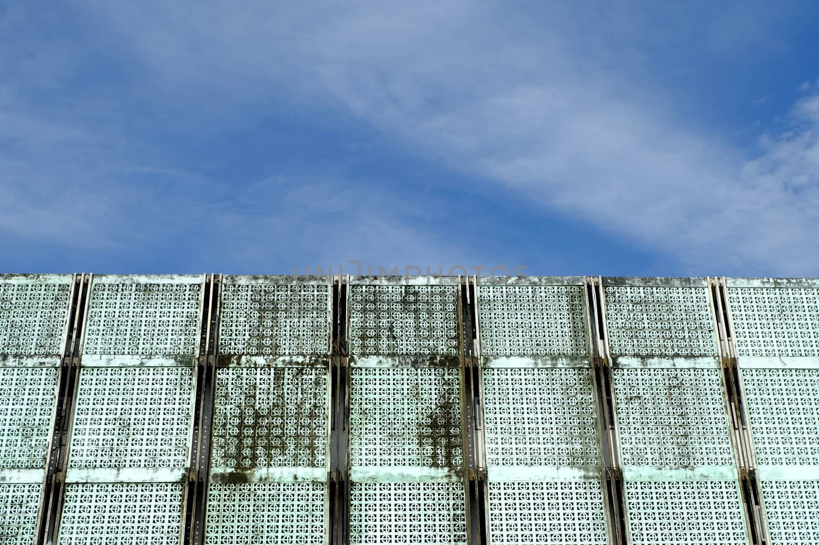 Old Commercial Building with Blue Sky. by mesamong