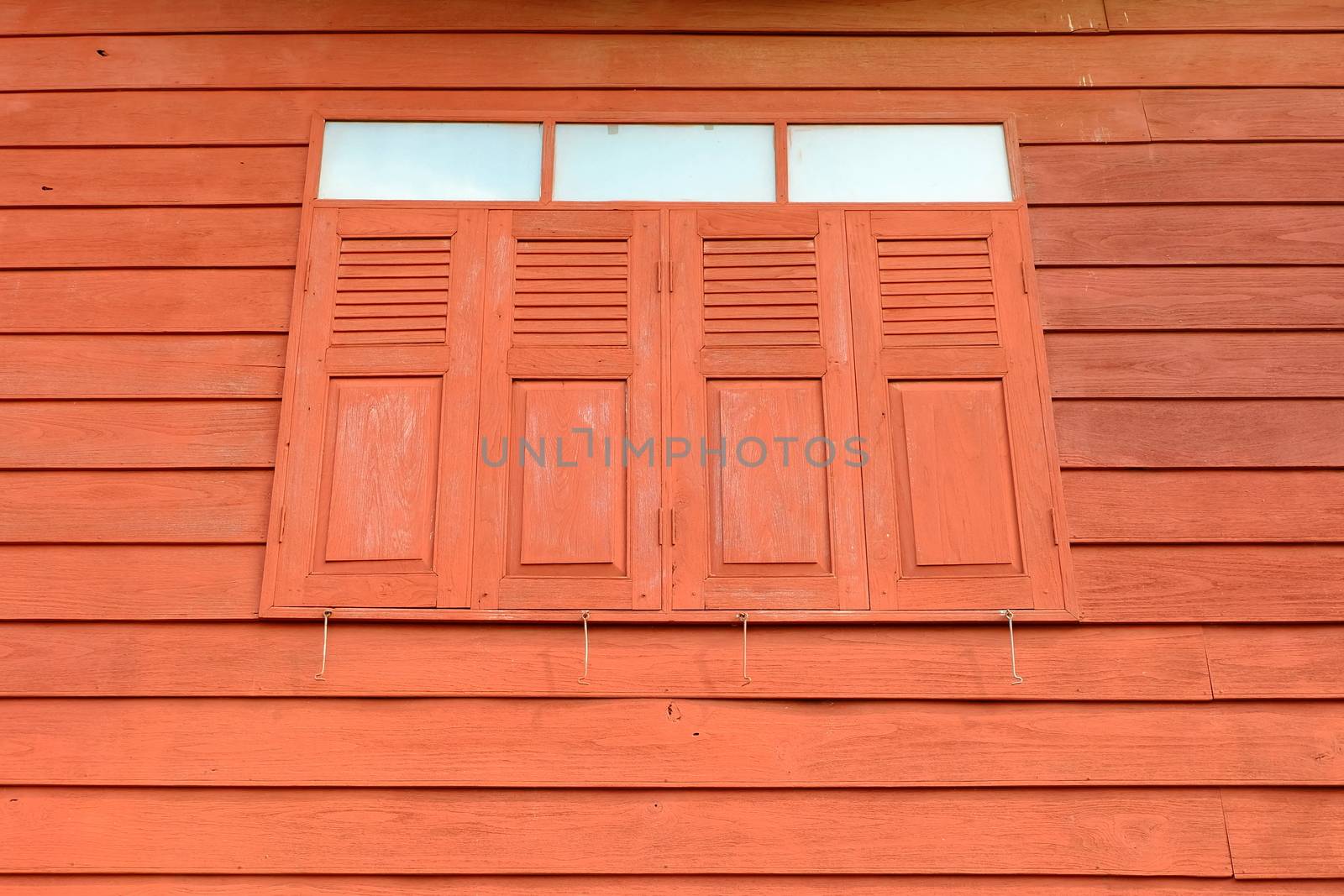 Red Wood Windows Background.