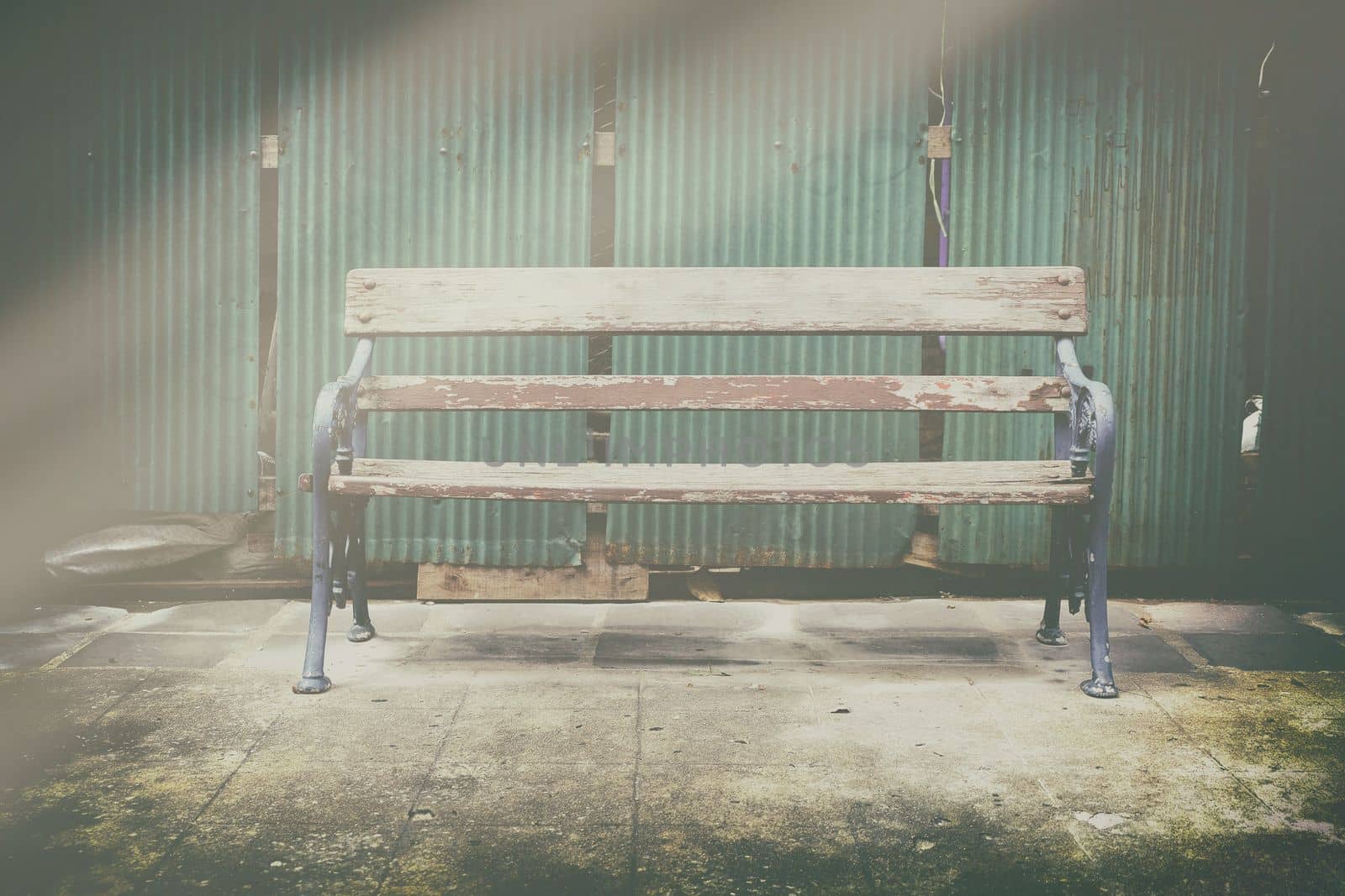 Old Public Bench. (Vintage Style)