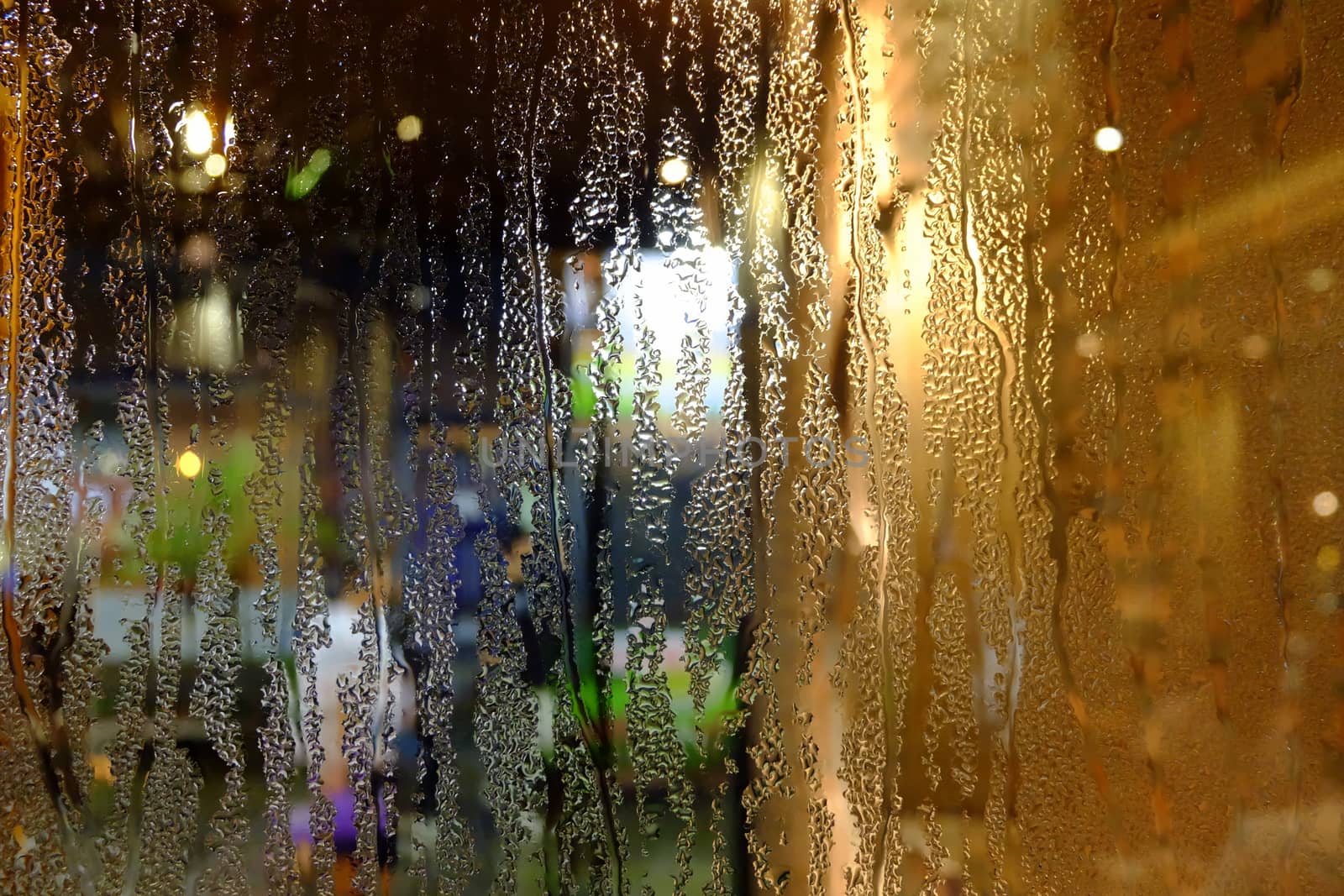 Rain on Glass Background.