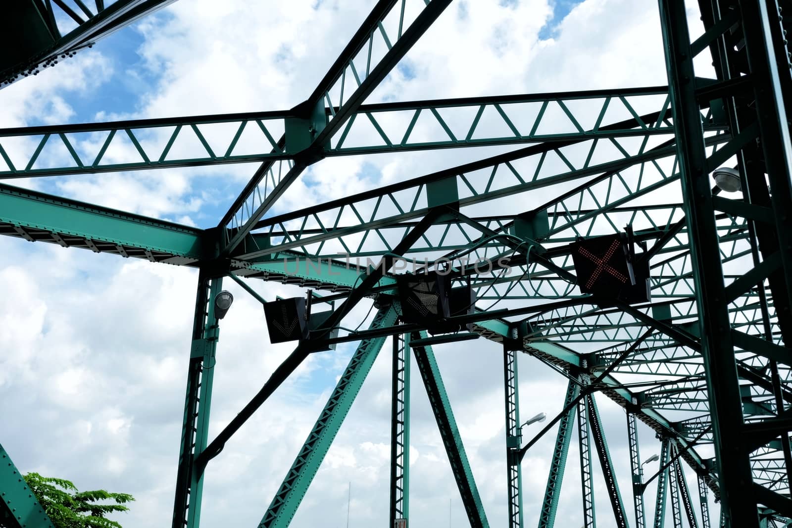 Close up Bridge Girders, Memorial Bridge, Bangkok Thailand. by mesamong