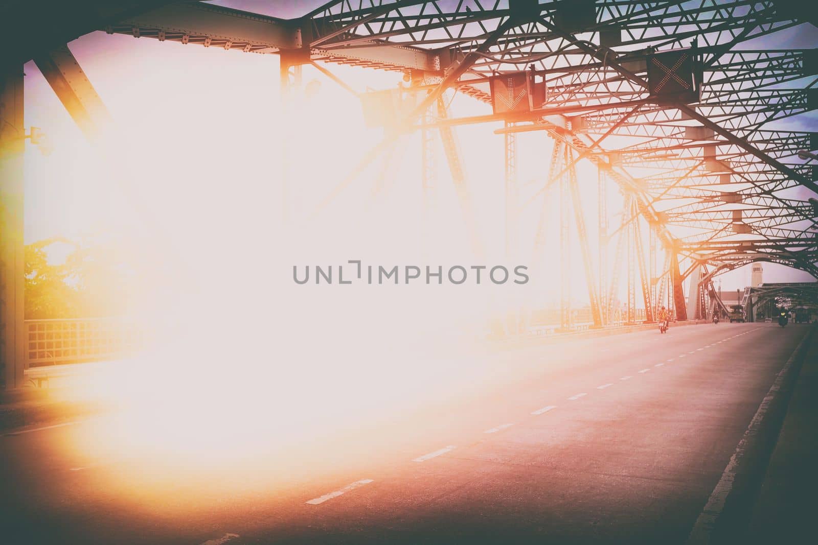 Memorial Bridge in Bangkok Thailand. (In Vintage Process)