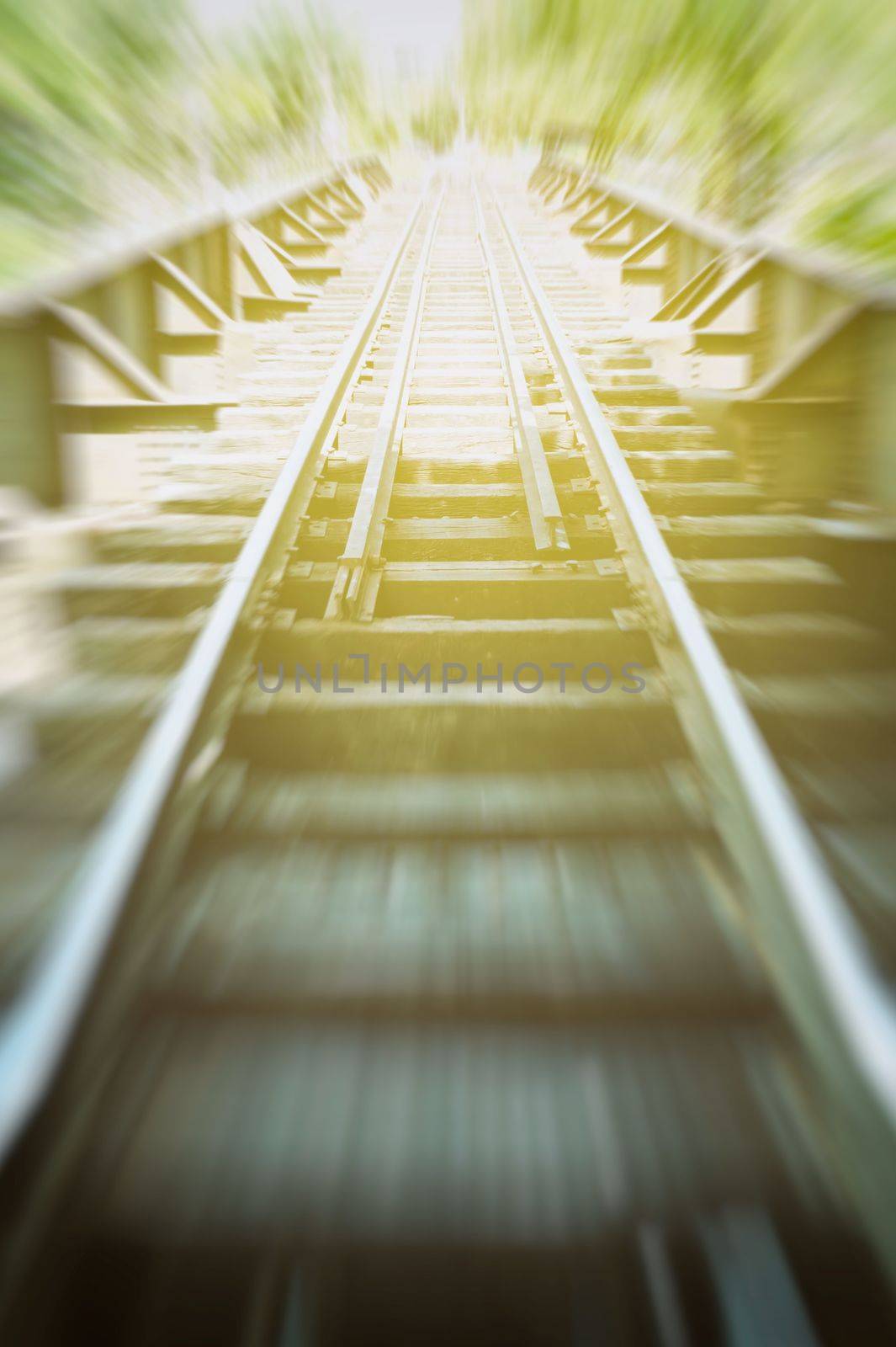 Railroad in Motion Blur. by mesamong