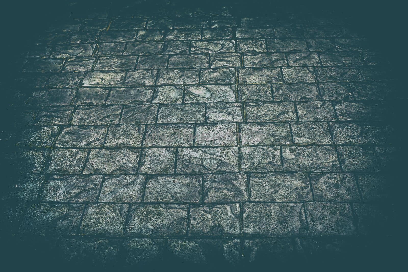 Brick Paving in Dark Contrasts with Vintage Style. by mesamong