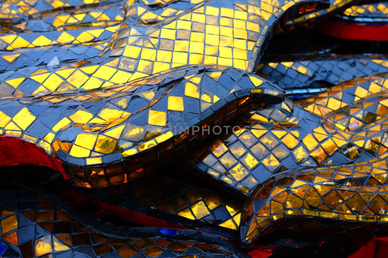 Weathered Roof of Thai Church. by mesamong