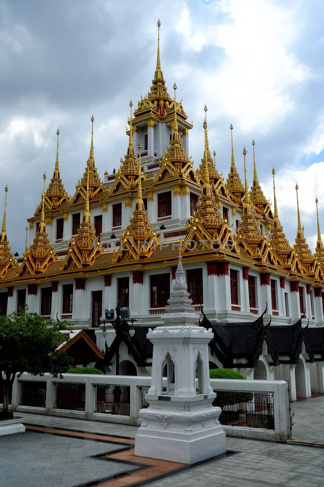 Scenery of Loha Prasat Temple, Landmark of Bangkok Thailand. by mesamong