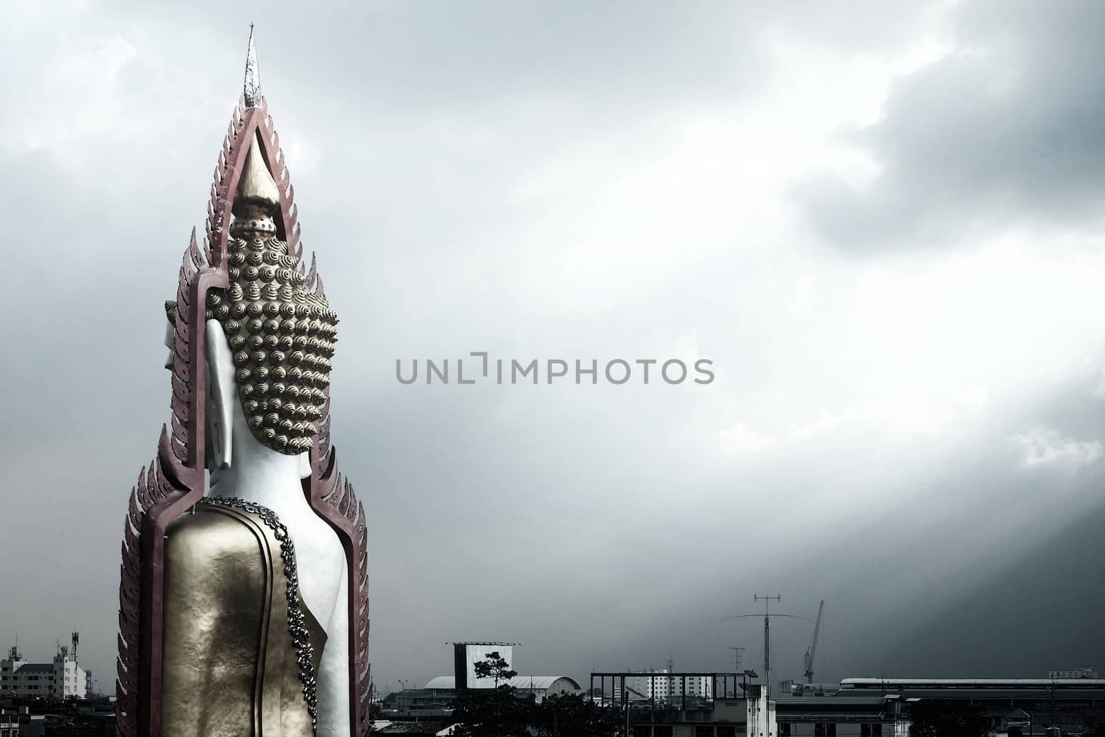 Big Buddha Image at Wat Khun Chan, Bangkok Thailand. by mesamong