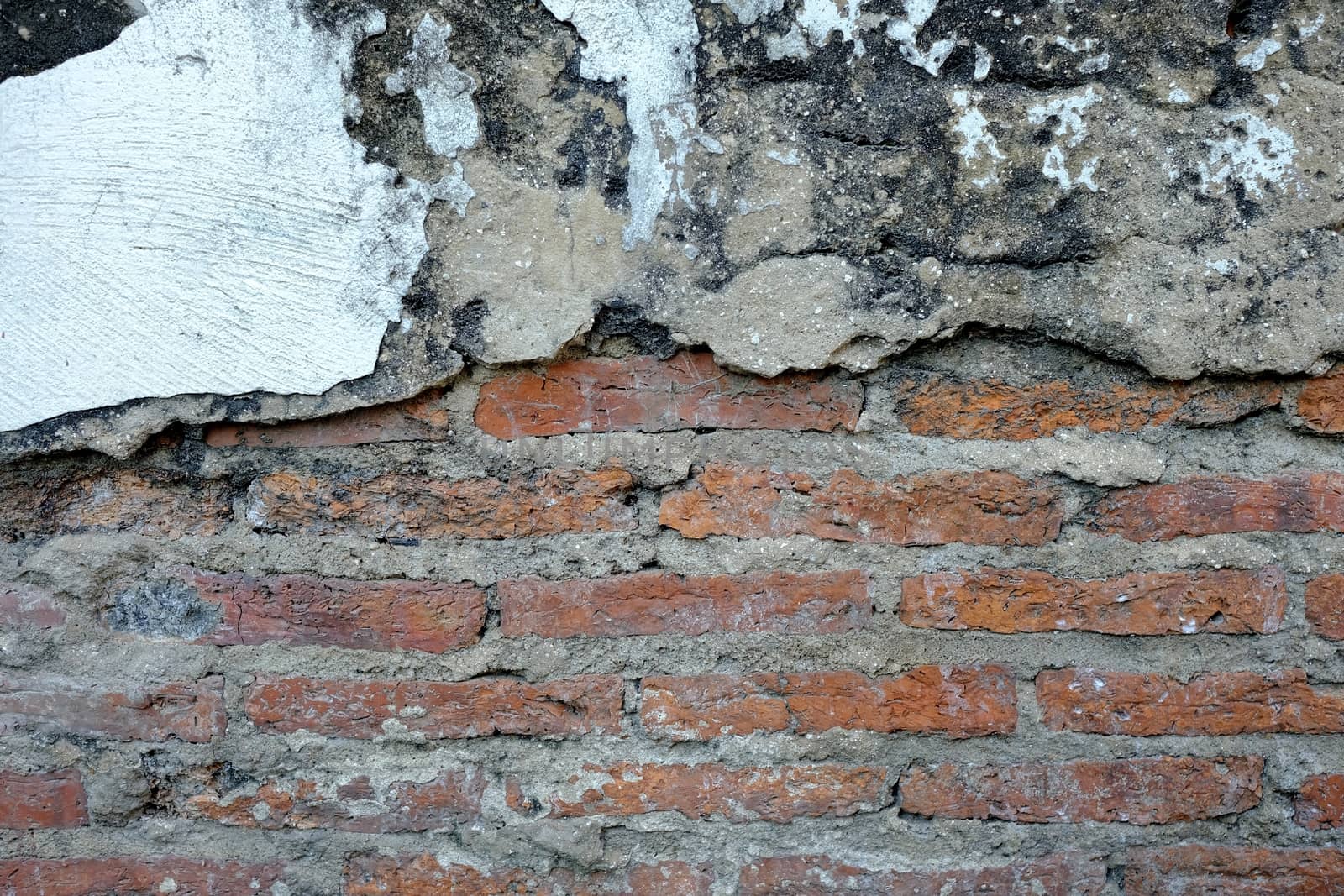 Old Broken Brick Wall Background.