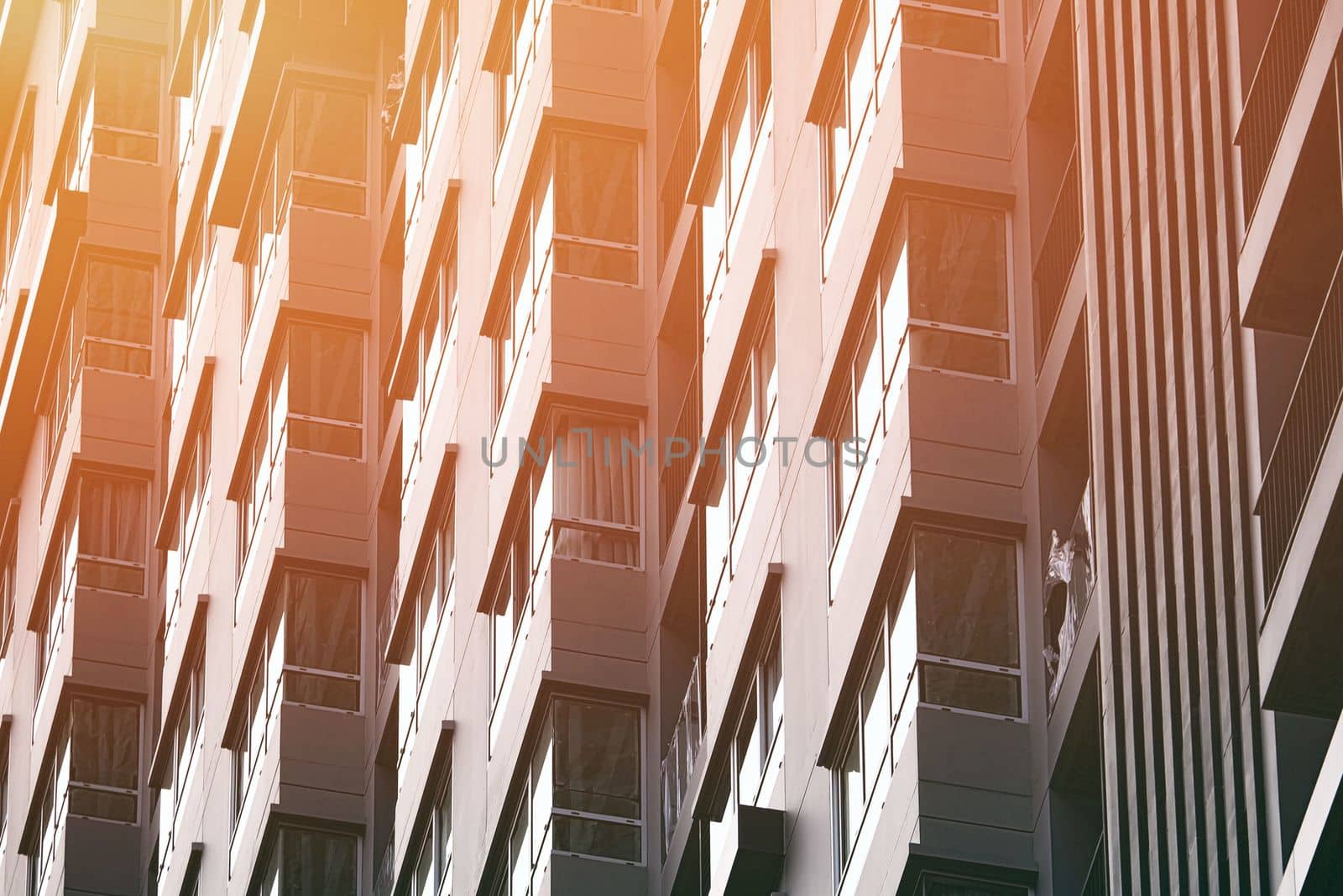 Close-up New Modern Condominium with Light Leak. by mesamong