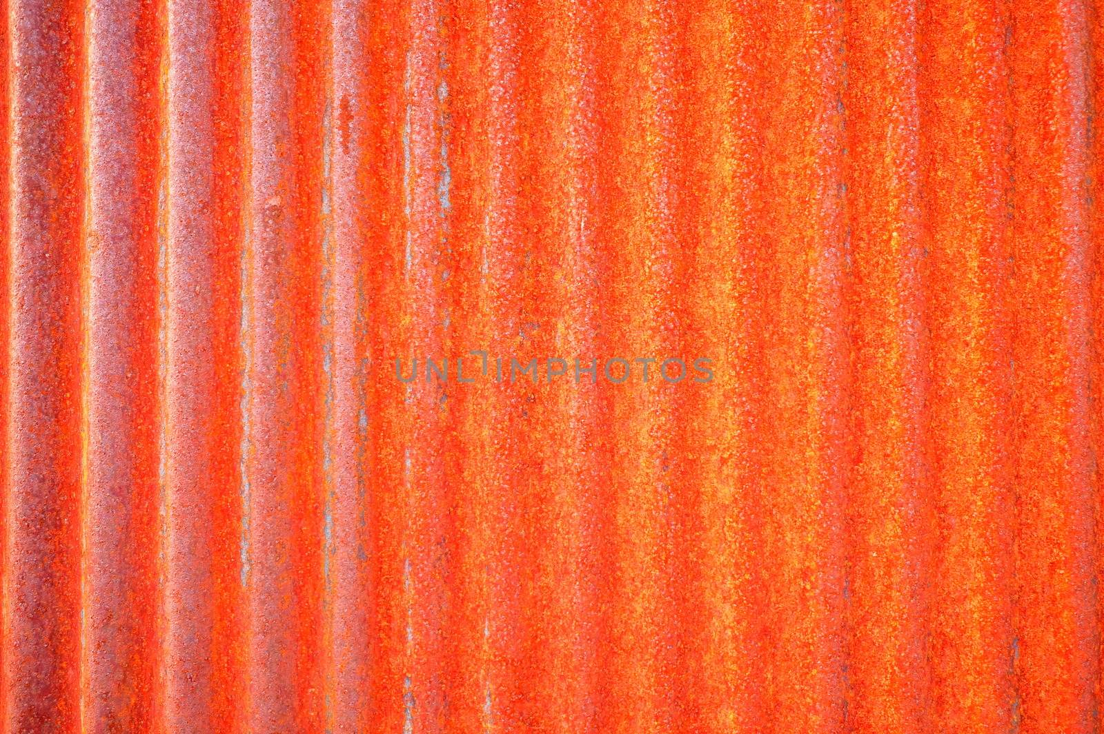Red Rusty Zinc Wall Texture Background. by mesamong