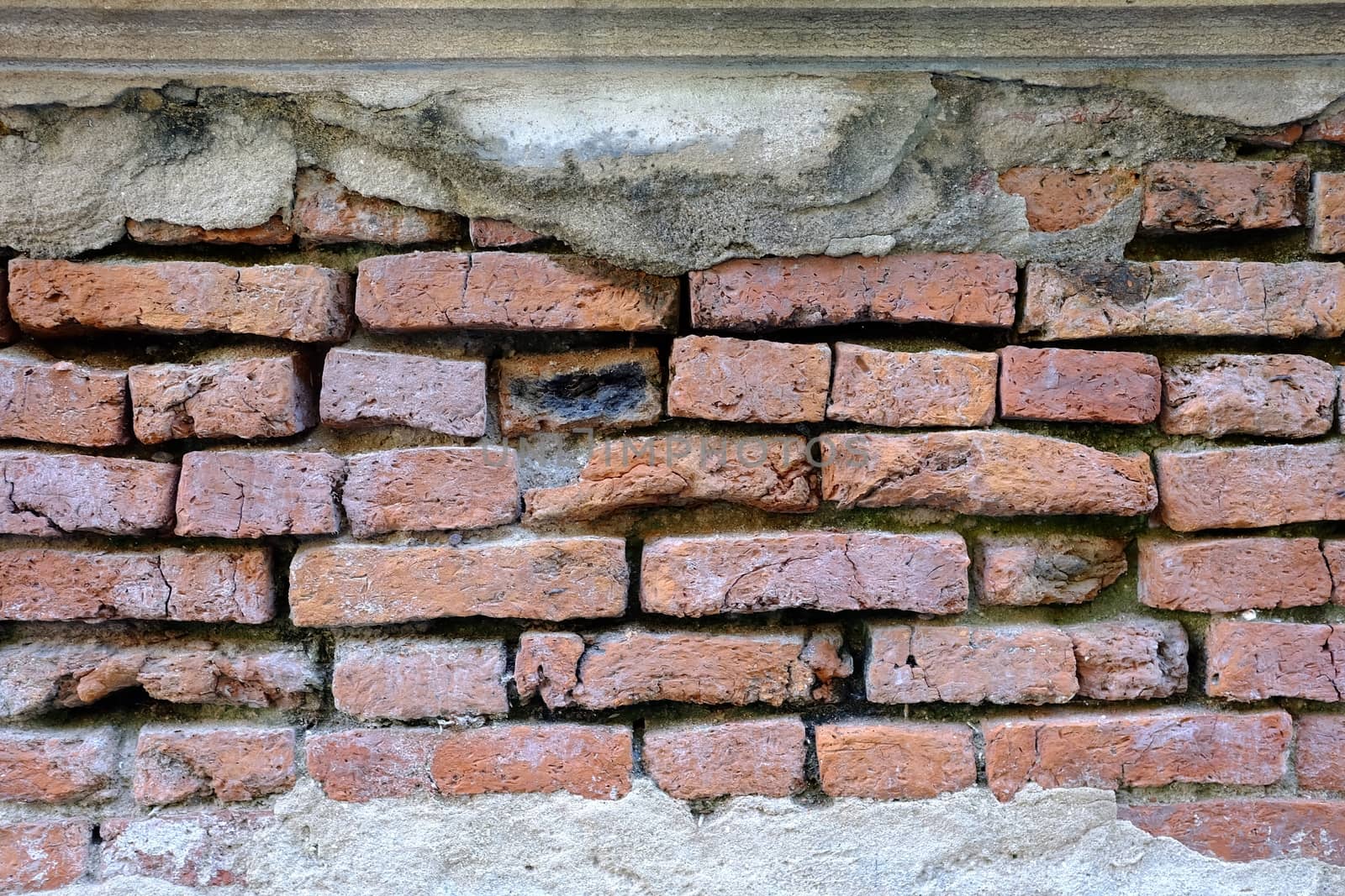 Old Broken Brick Texture Background.