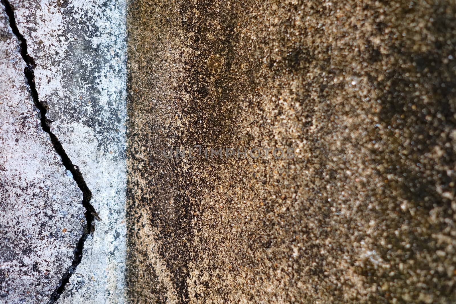 Closed-up Broken Concrete Wall Texture Background. (Selective Focus) by mesamong