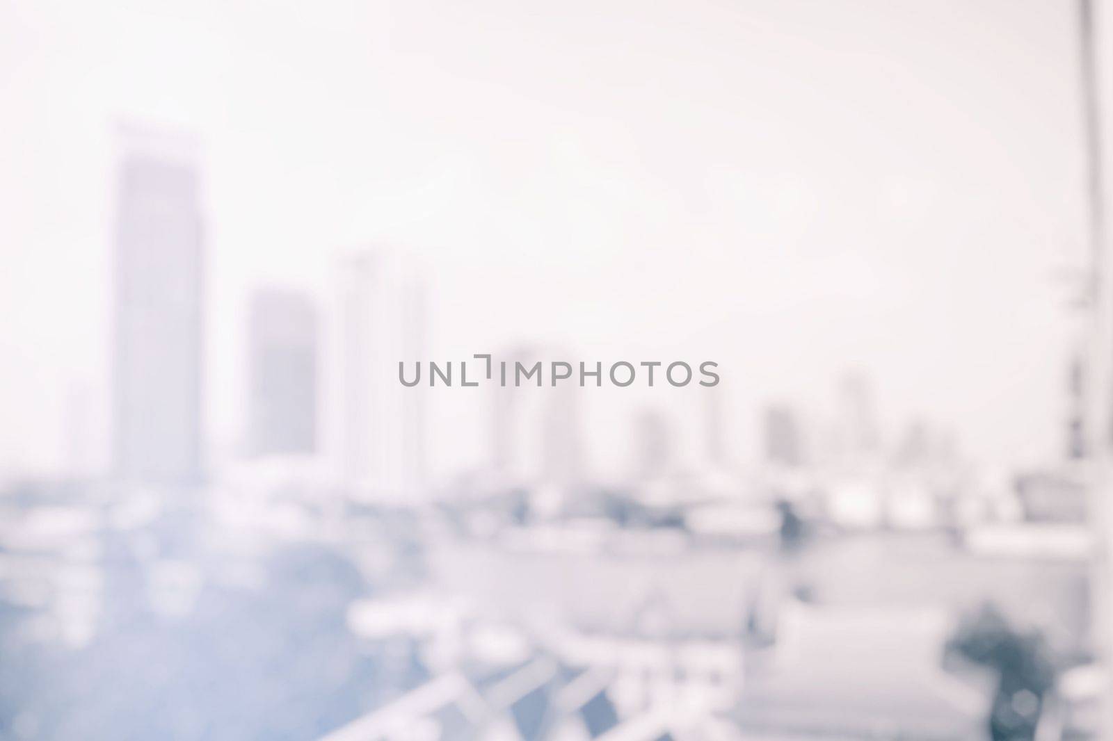Blurred Black and White Cityscape Background.