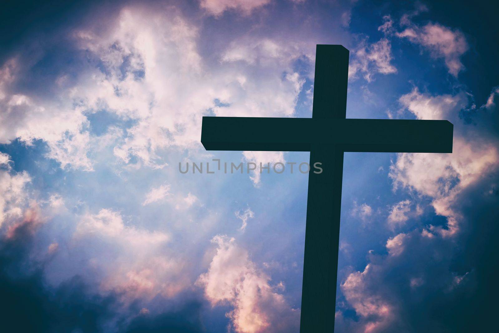 Christ Cross in Vintange Style Background, Suitable for Religion Concept.