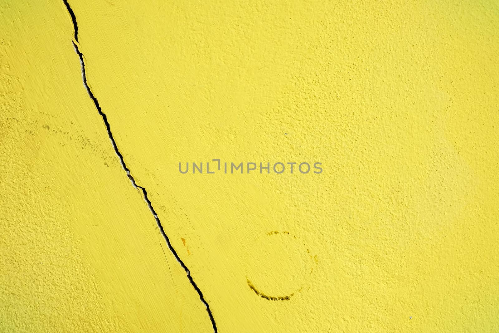 Broken Yellow Painted Concrete Wall. by mesamong
