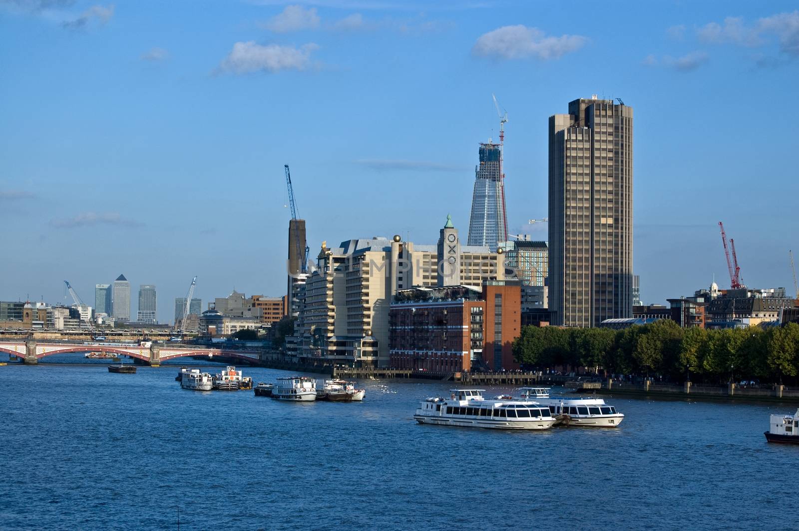 South Bank of the River Thames at Lambeth, London by BasPhoto