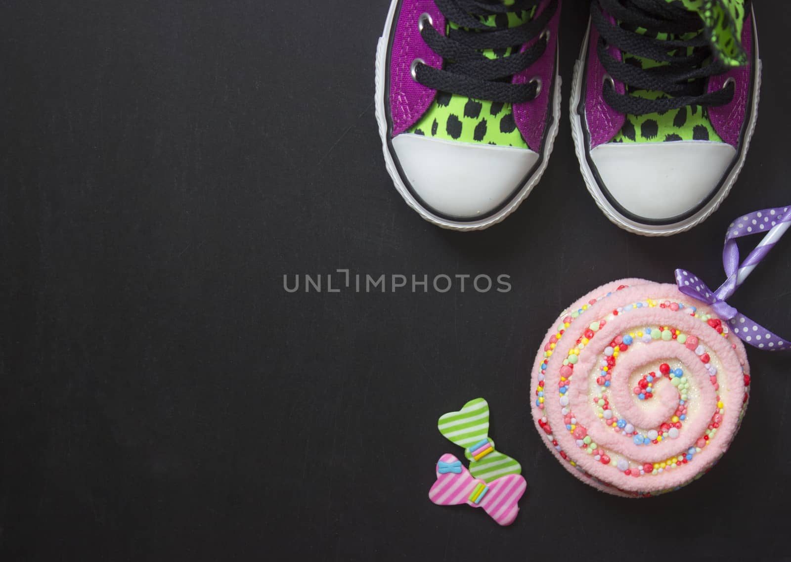 Sneakers on black board by Mima_Key