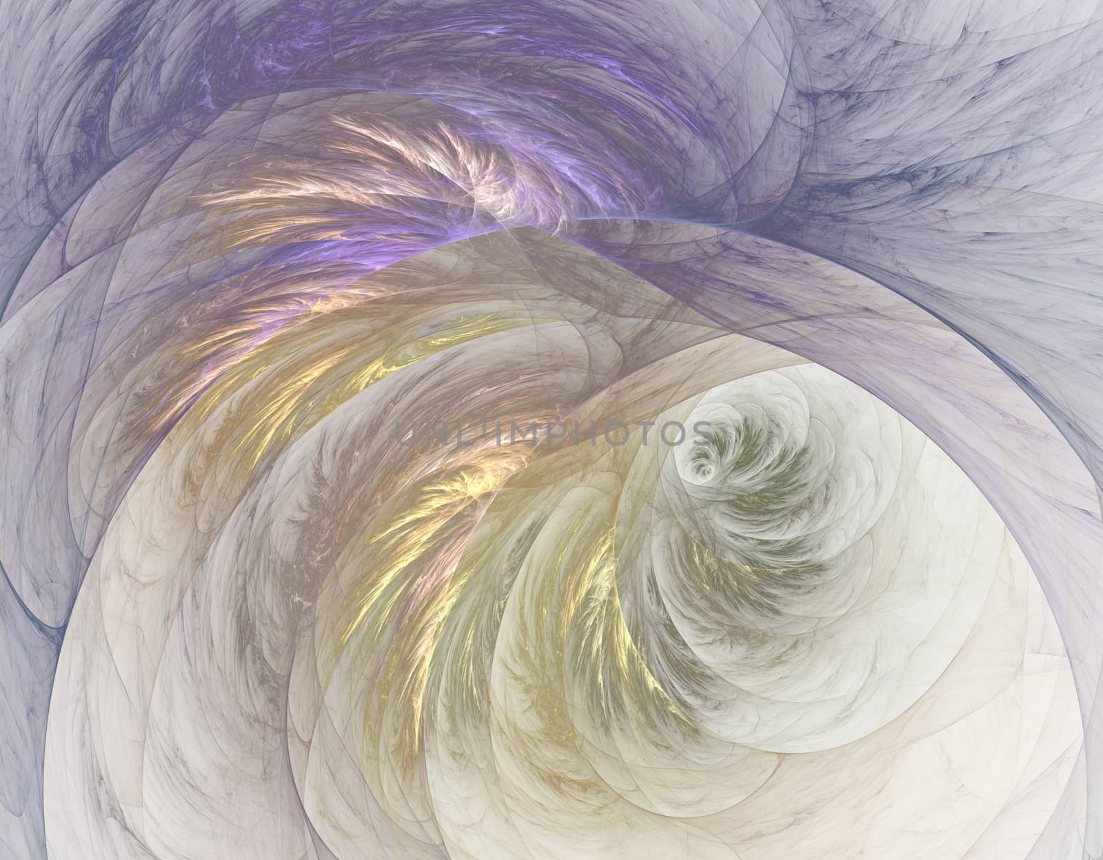 Fluffy spiral tunnel. An abstract computer generated modern fractal design on dark background. Abstract fractal color texture. Digital art. Abstract Form & Colors. Abstract fractal element pattern for your design.