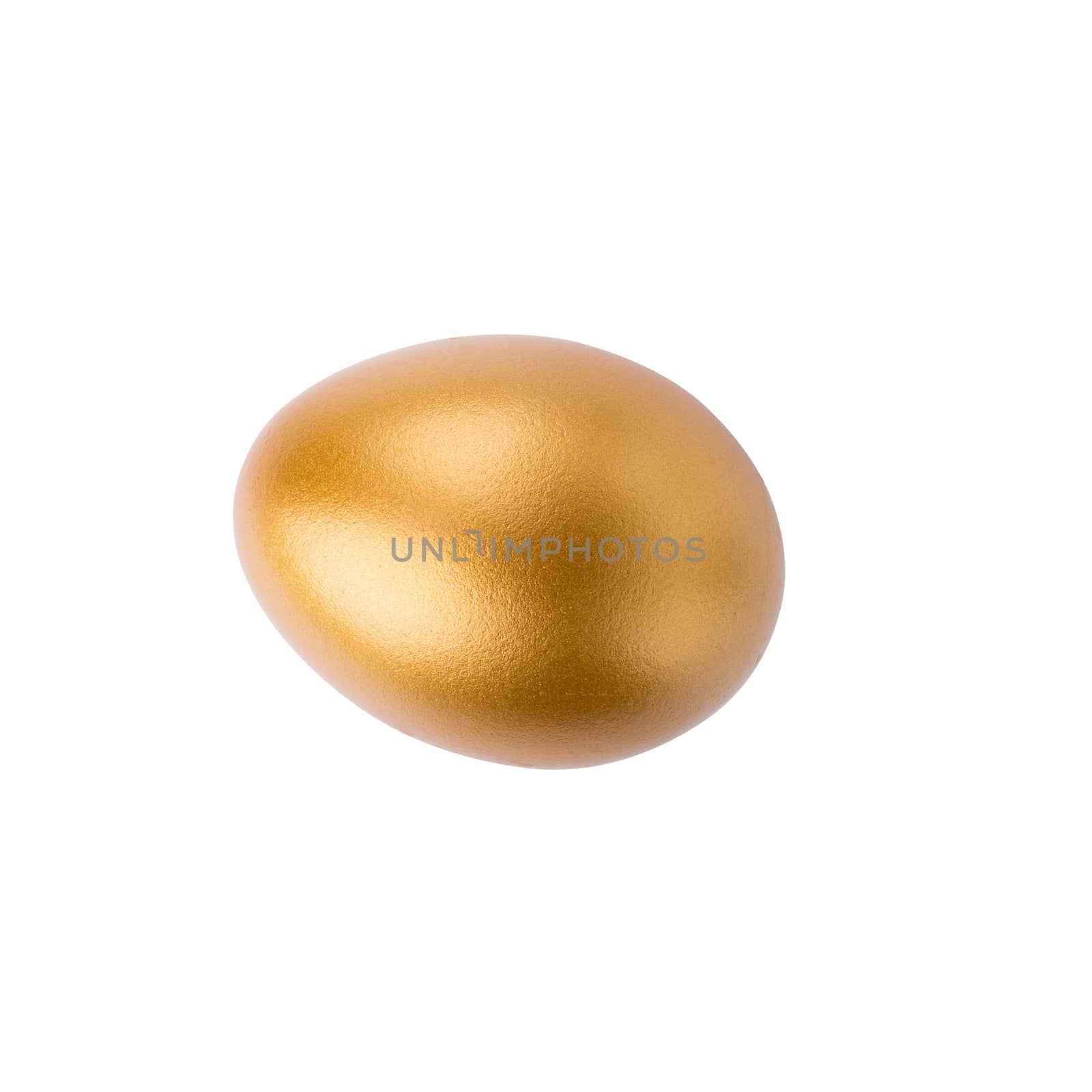 Golden Egg isolated on a white background.