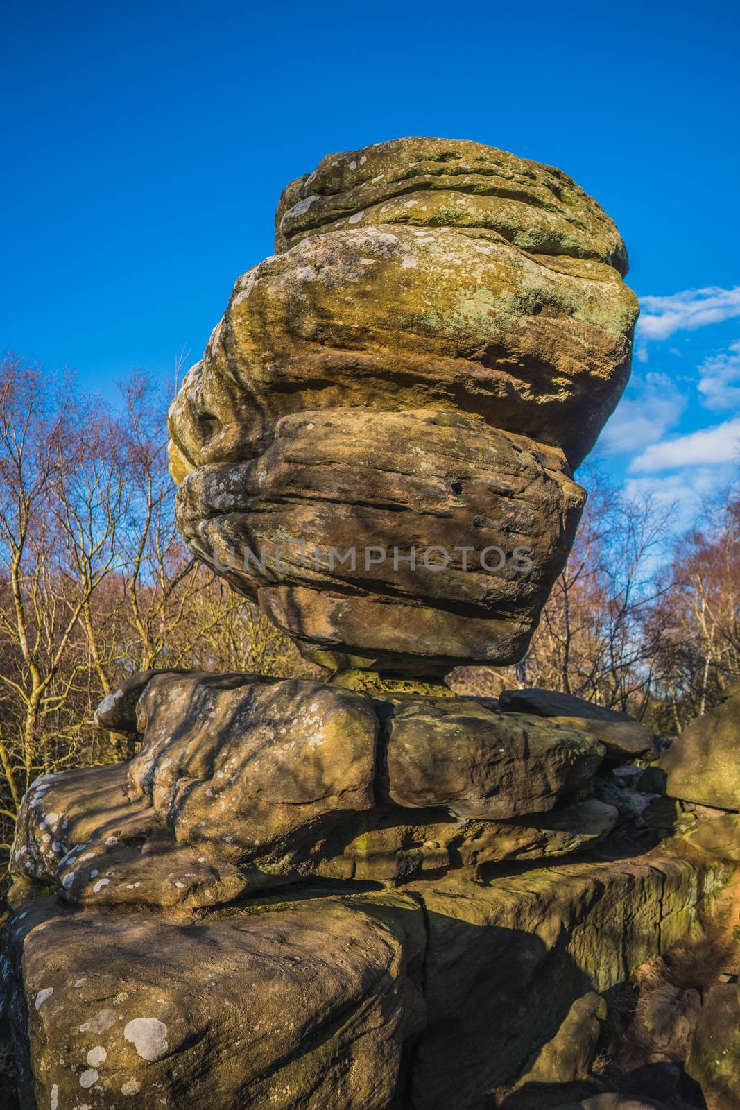 Brimham Rocks National Park in North Yorkshire England on a Sunny Day