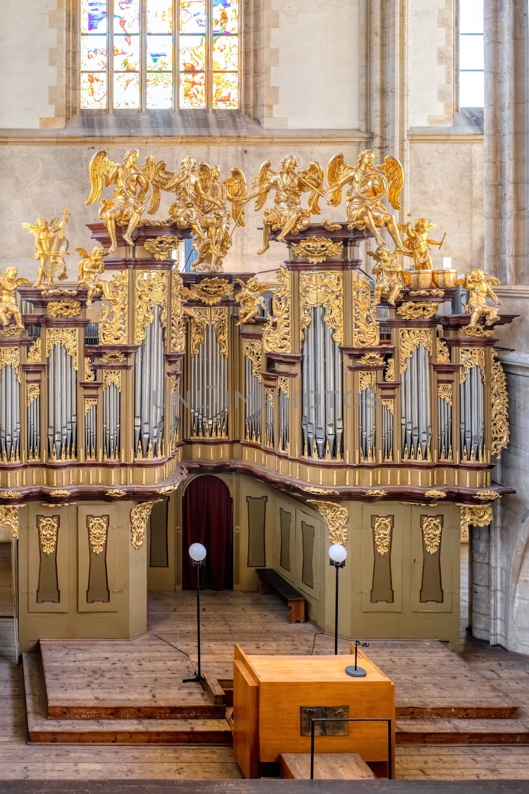church organ in Cathedral of Assumption of Our Lady and Saint John the Baptist, former monastery in Kutna Hora. Czech Republic, Europe