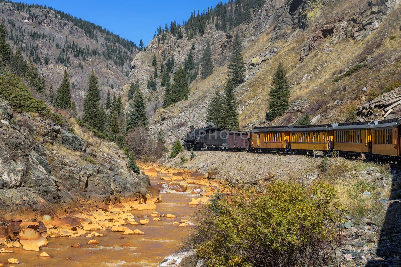 Historic steam engine train in Colorado, USA by nickfox