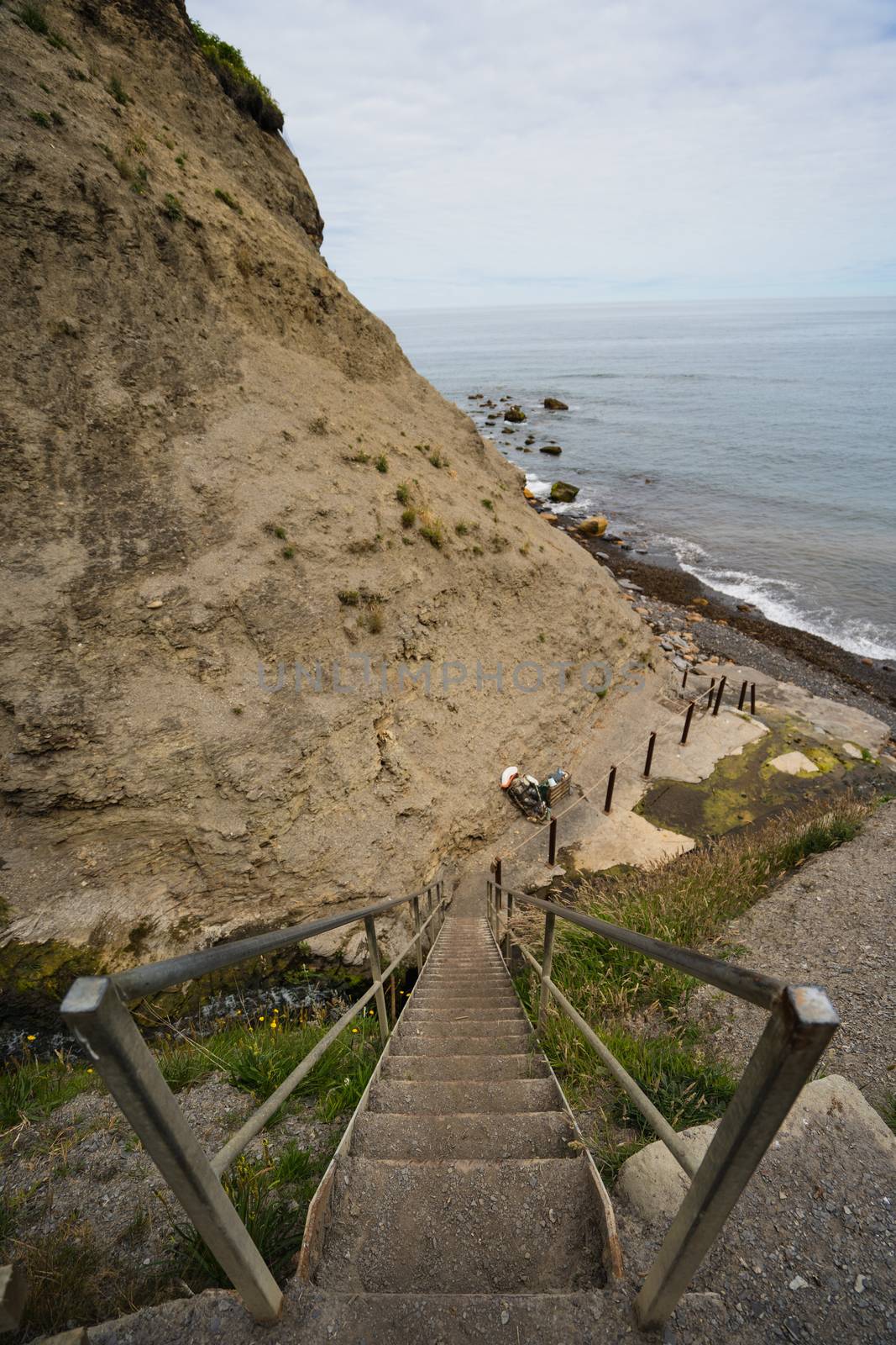 Wooden Stairs Down a Cliff by samULvisuals