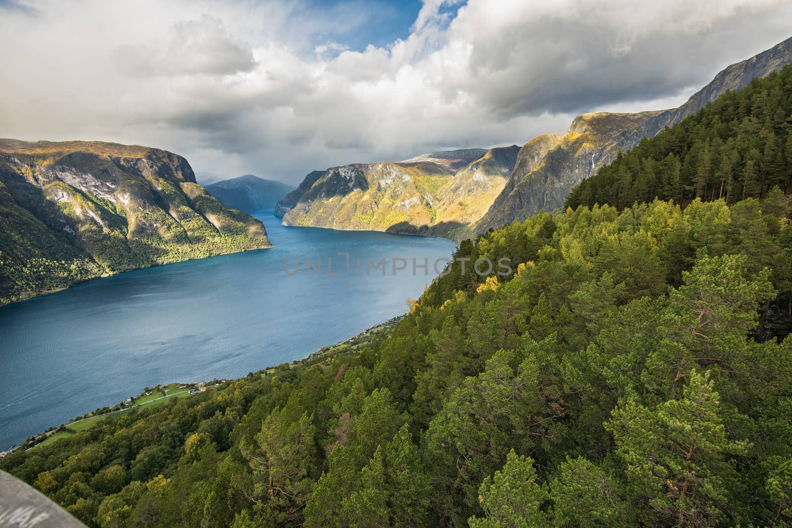 Aurlandsfjord near Aurland, Sogn og Fjordane, Norway by nickfox