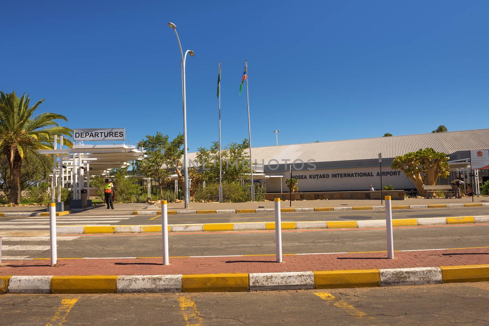 Windhoek, Namibia - April 6, 2019 : Hosea Kutako International Airport in Windhoek, the capital city of Namibia.