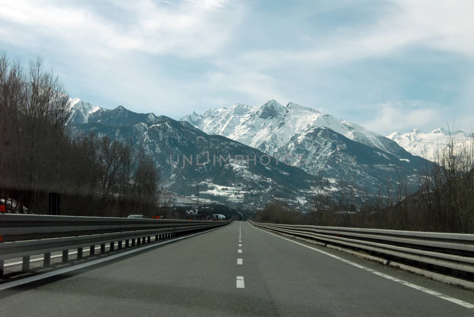 motorway, way to the mountain