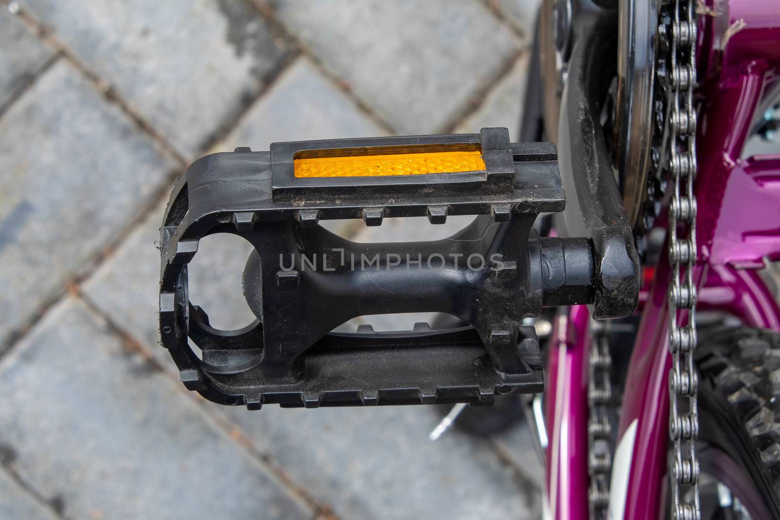 Close View of a bicycle foot pedal