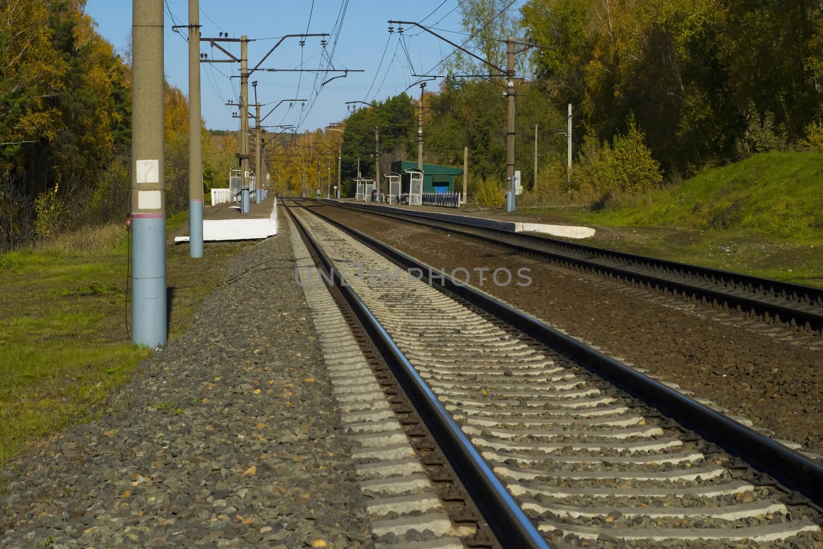 railroad station in the autumn by jk3030