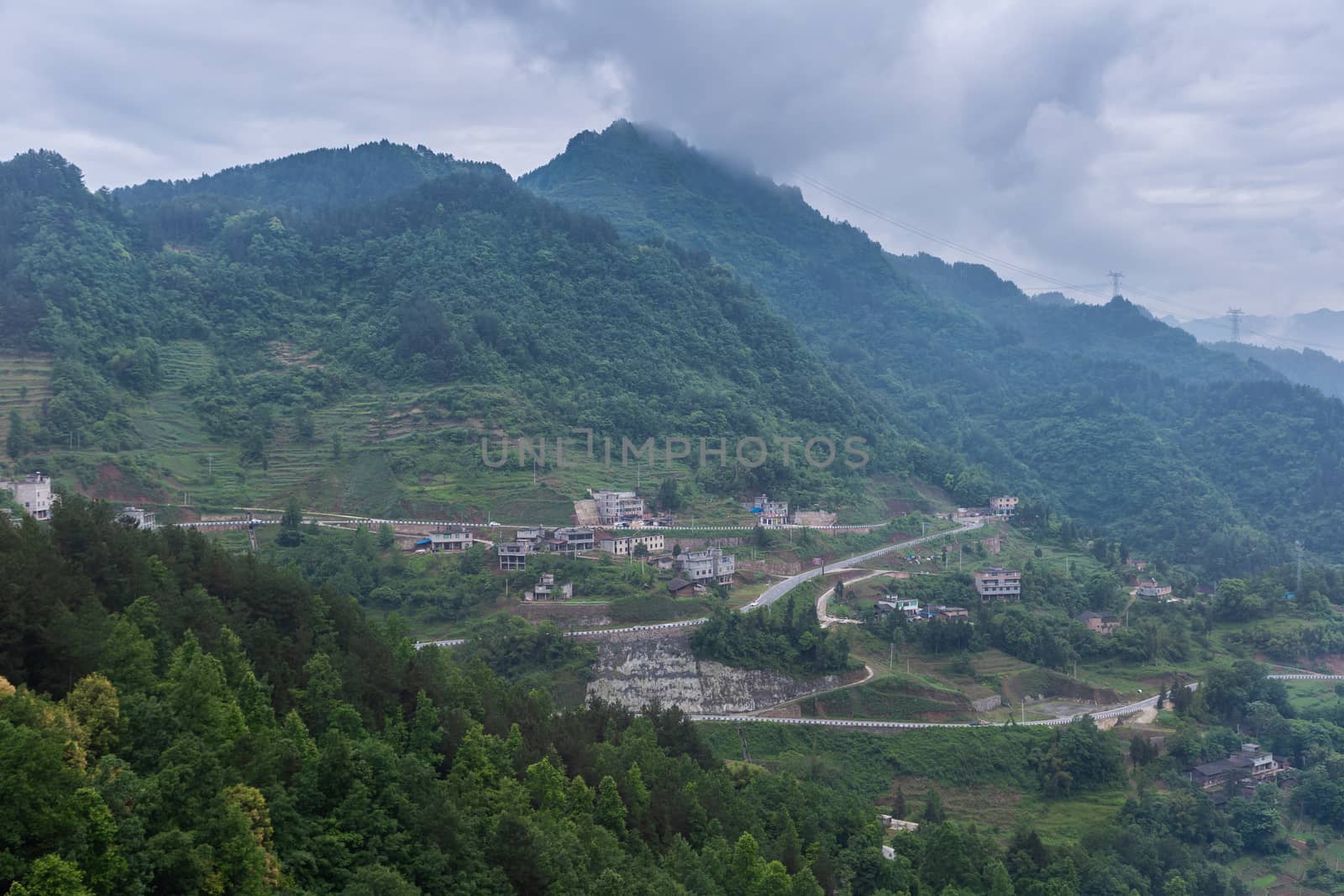 Beautiful view of country side from Wulong in Chongqing, China. by phanthit