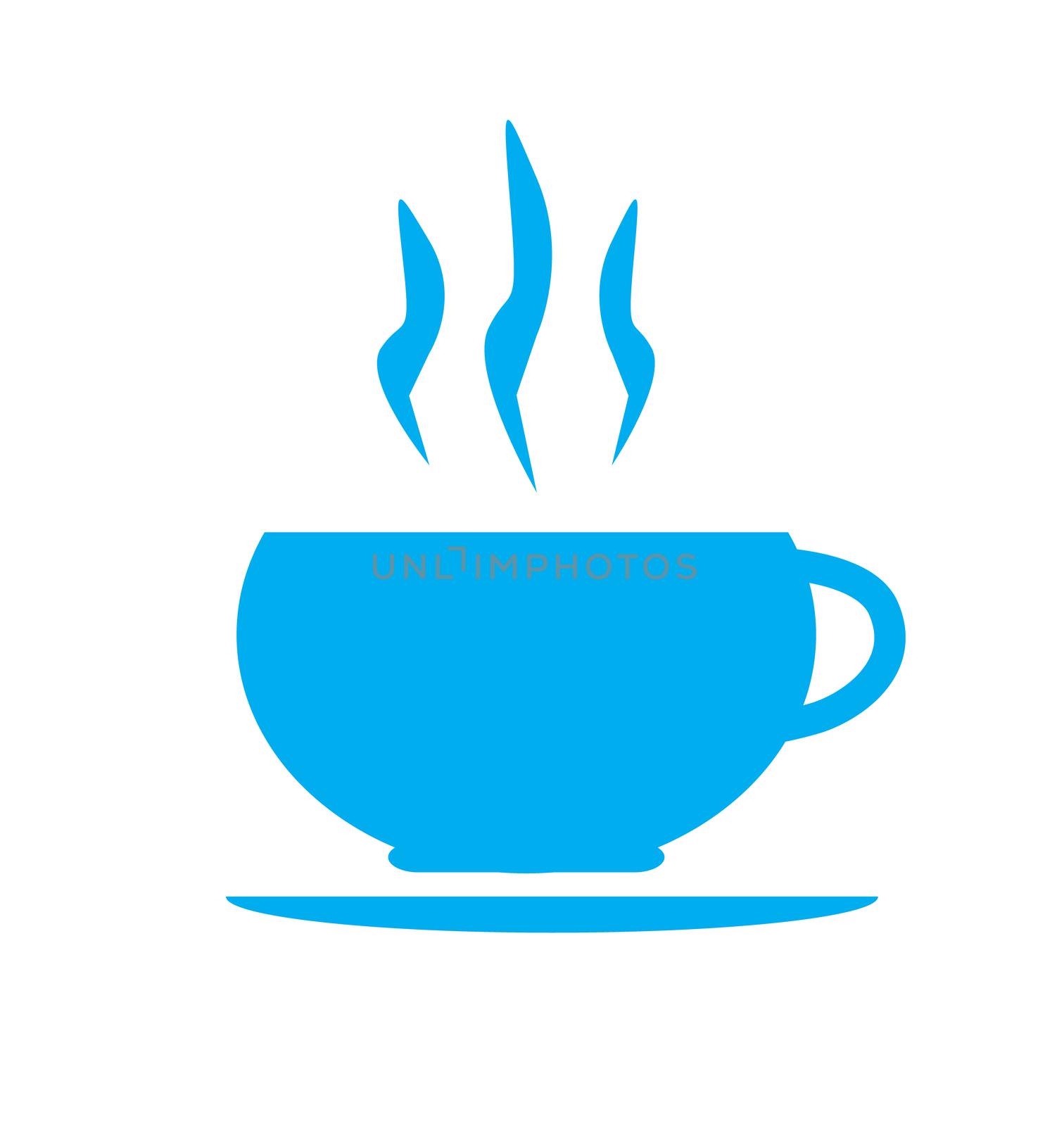 blue coffee cup icon on white background. flat style. coffee cup icon for your web site design, logo, app, UI. cup of hot drink symbol. cup of coffee and tea sign.  