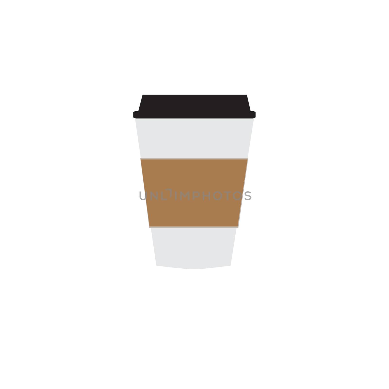 Disposable coffee cup icon on white background. flat style. coff by suthee