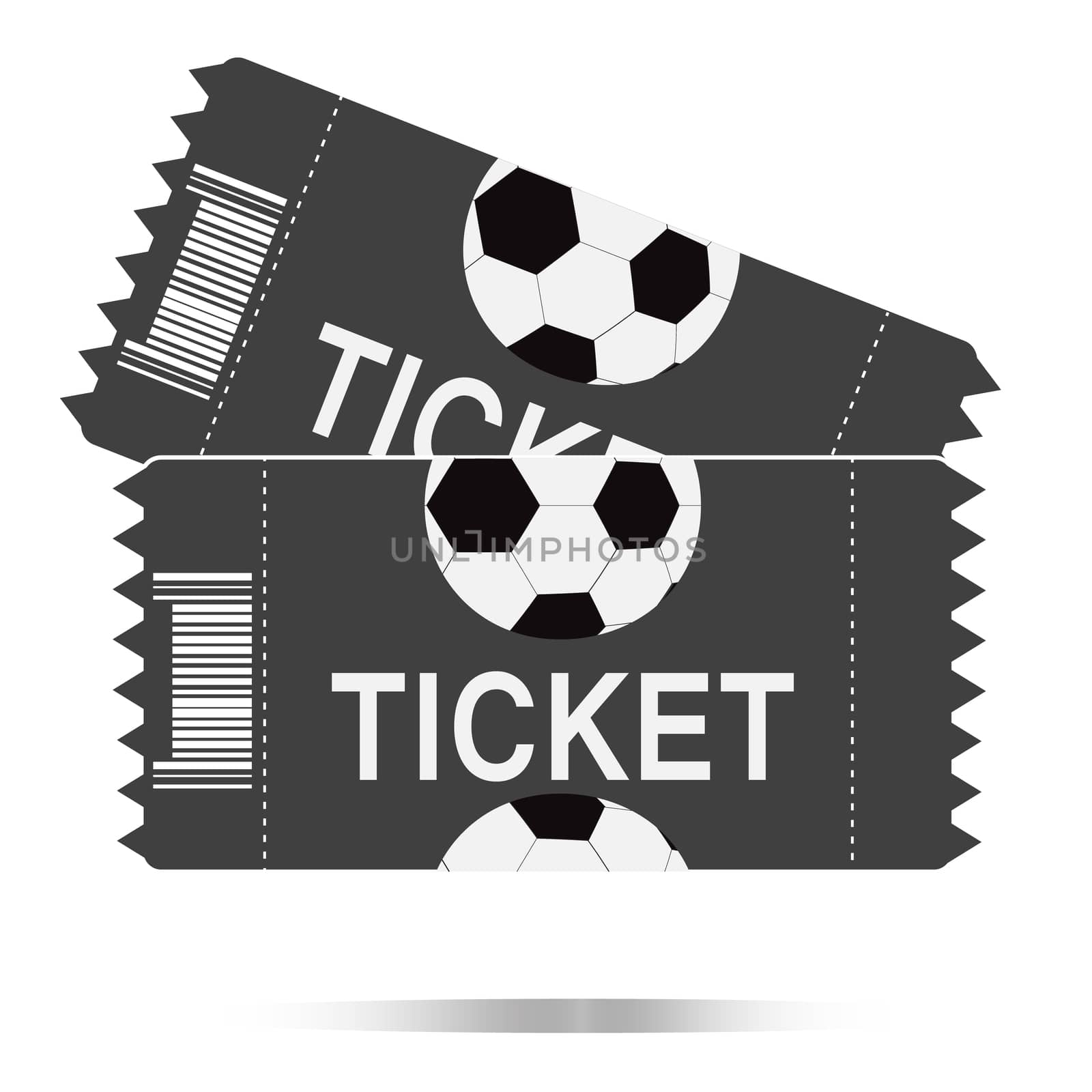 two football tickets icon on white background, football tickets  by suthee