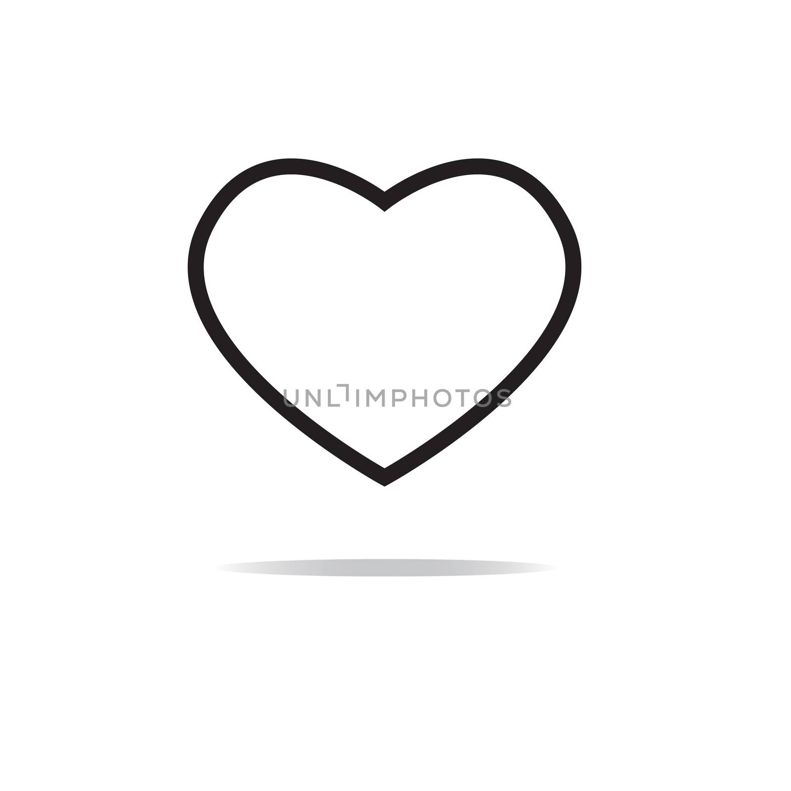 heart icon on white background. flat style. Valentine heart icon by suthee