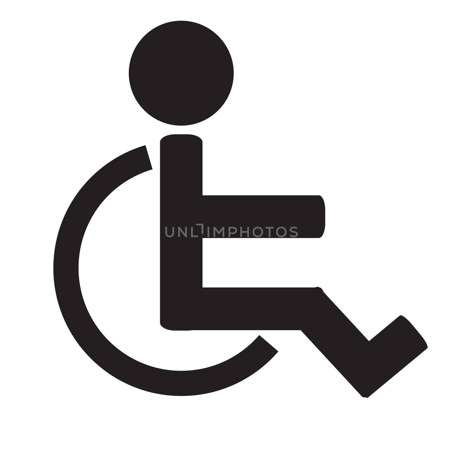 Disabled sign icon.Invalid icon. Human on wheelchair. flat style.