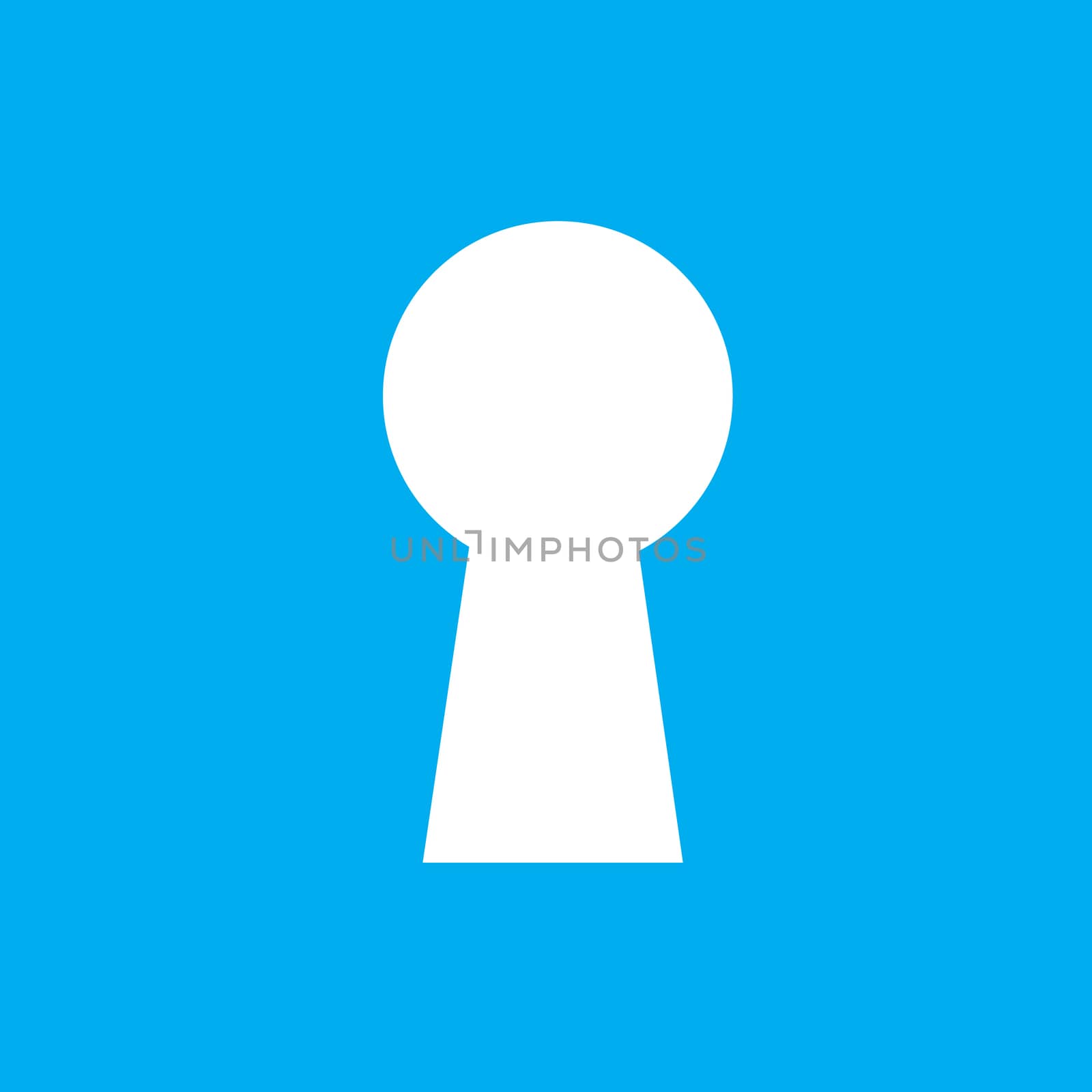 Keyhole Icon on blue background. Modern flat pictogram, business, marketing, internet concept. 