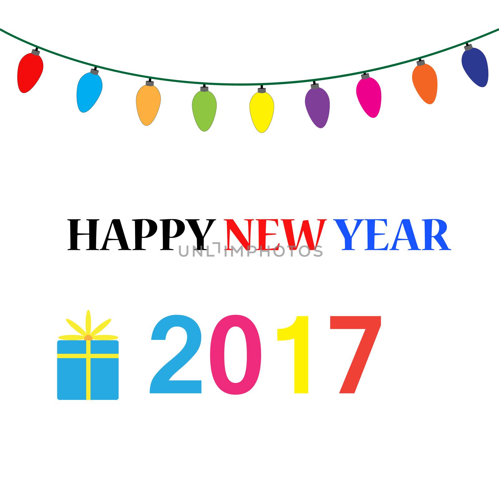 Happy new year 2017 Text Design 