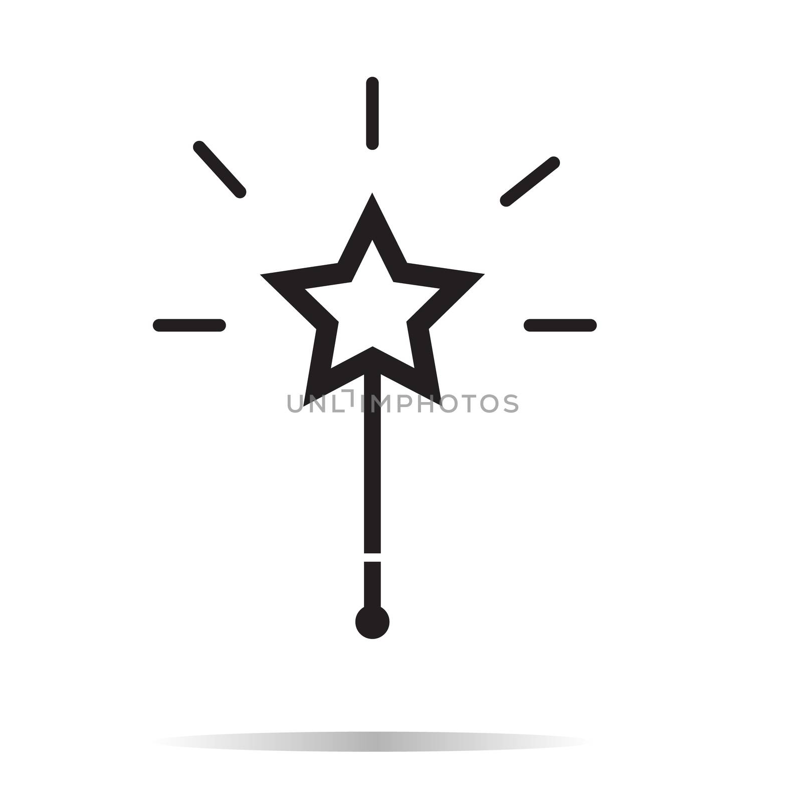 Magic wand icon on white background. flat style. Magic wand icon for your web site design, logo, app, UI. Magic wand symbol.wand sign.