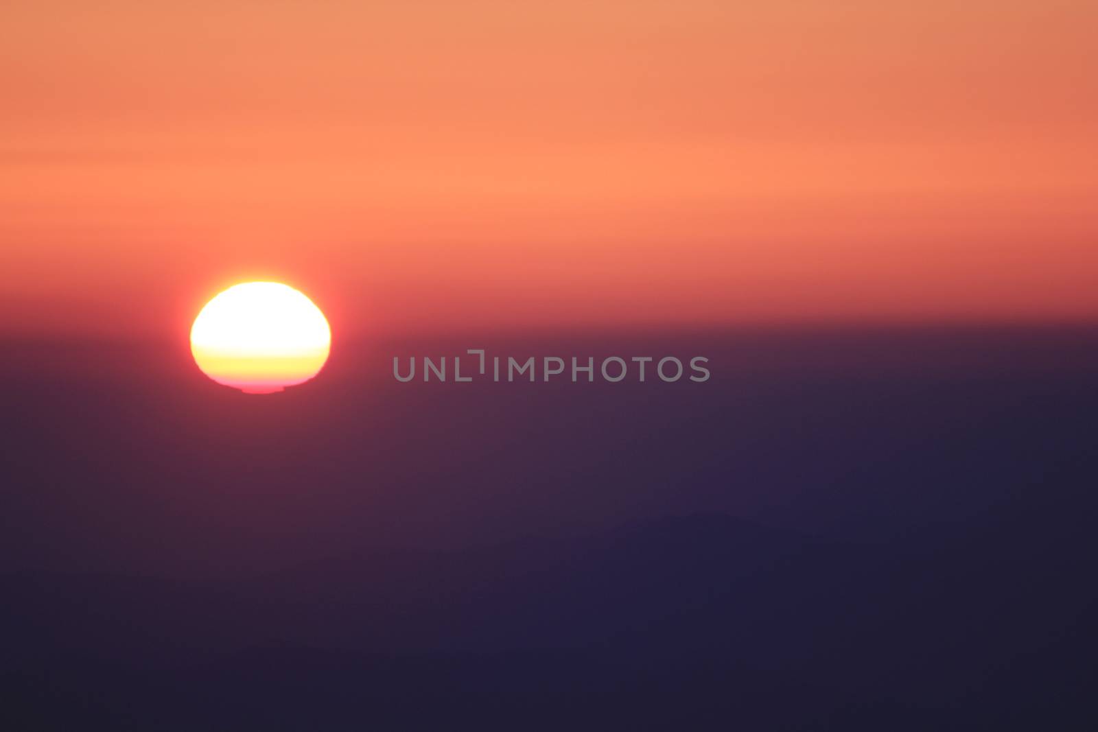 Sunrise over mountain morning peaks