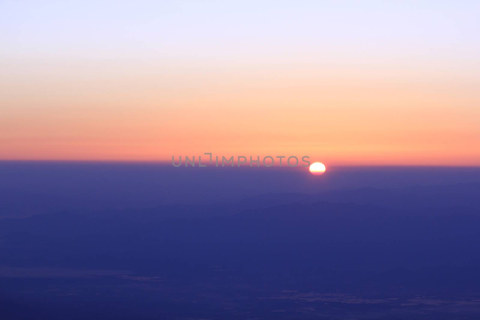 Sunrise over mountain morning peaks