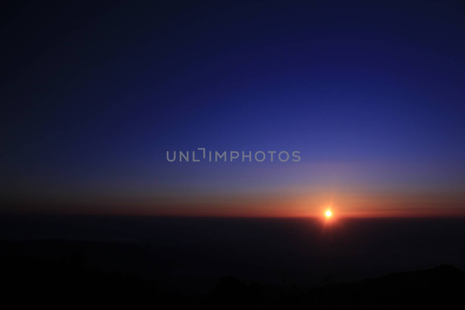 Sunrise over mountain morning peaks