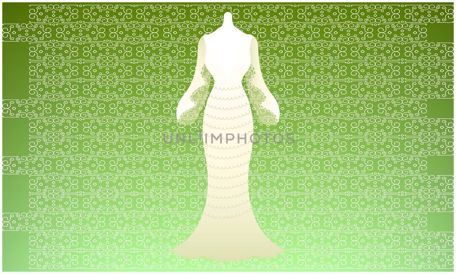mock up illustration of fashion dress on abstract background