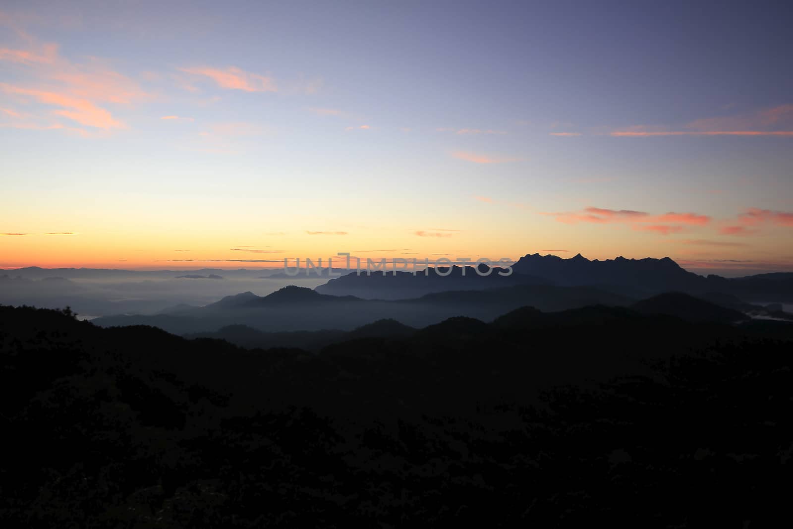 Light of the sun at the mountain chaing dao of thailand